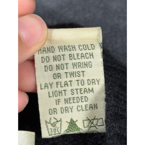 Orvis Womens 100% Cashmere Button Front Cardigan Sweater Black Mock Neck Medium - Picture 4 of 8